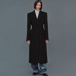 Source Unknown "Holin" Hourglass Coat in Black, size Medium (fits S/M)